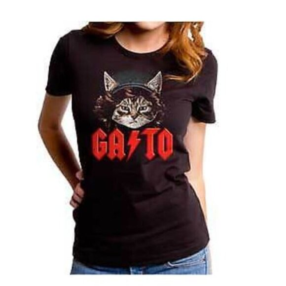 AC-DC - GATO T-SHIRT - Officially Licensed AC/DC Rock Merchandise Adult unisex - Picture 1 of 2